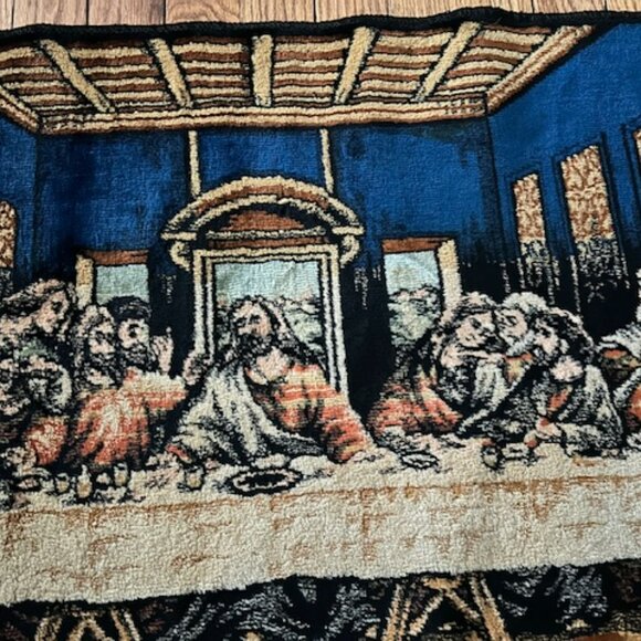 Vintage "The Last Supper" Tapestry from Italy, 38.5" x 20" - Picture 2 of 10